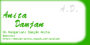 anita damjan business card